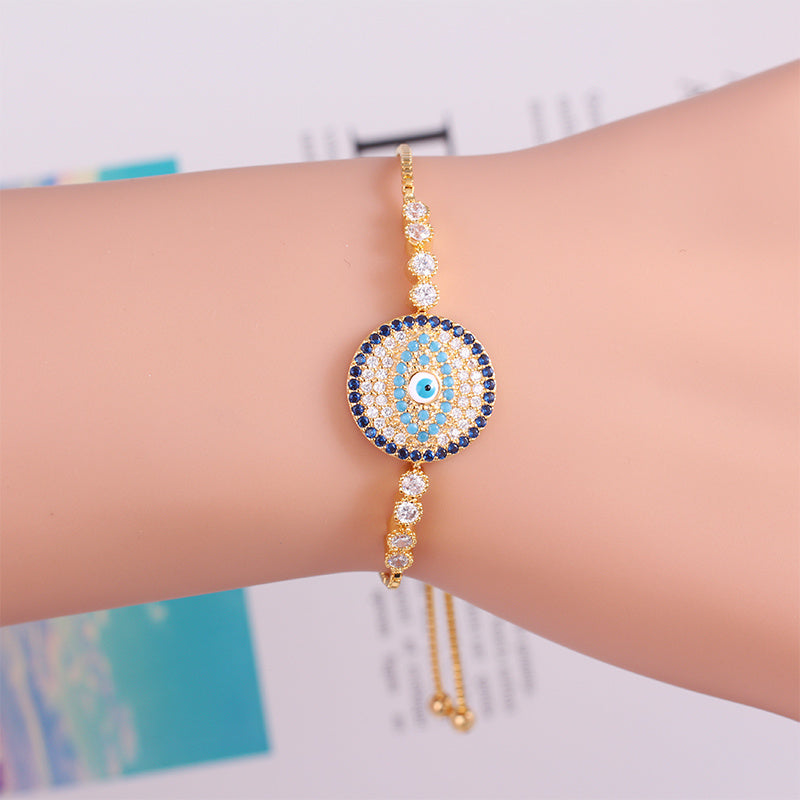 Fashion Eye Shape Zircon Enamel Bracelet