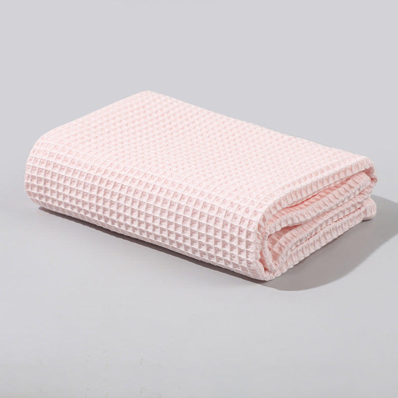 Waffle Baby Blanket Pure Cotton Solid Color Bath Towel