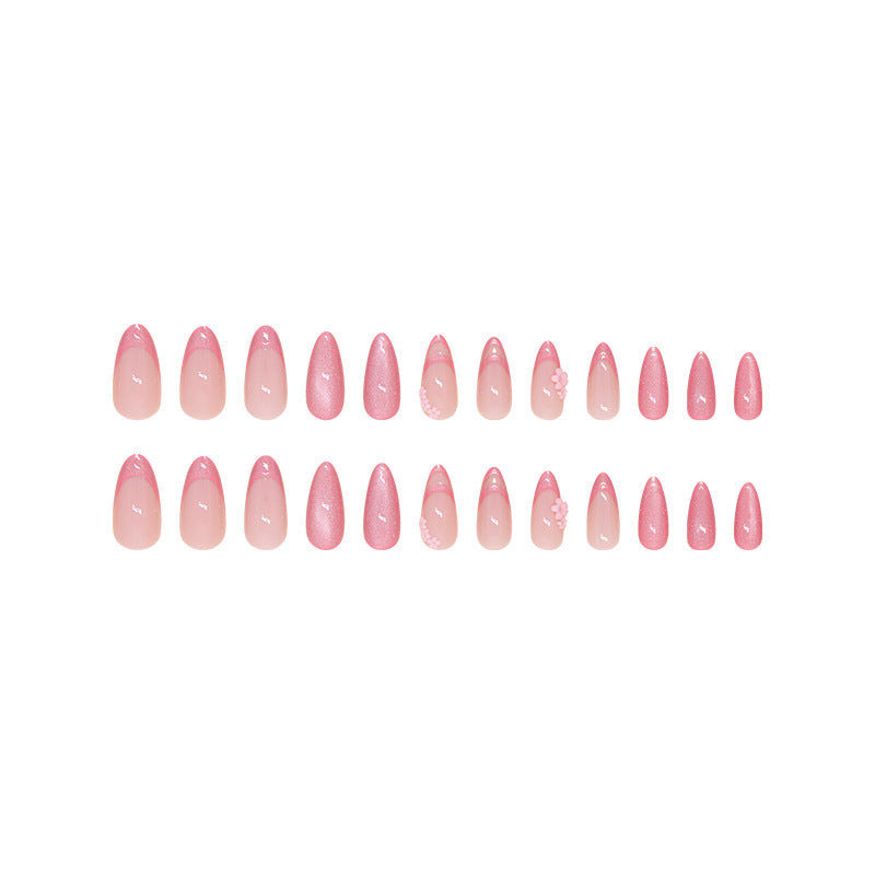 French Cat's Eye Wear Armor Mid-length Almond Nail Tip