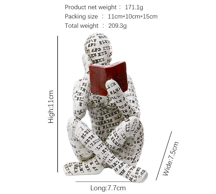 Reading Woman Resin Decorations Home Study Decorative Crafts