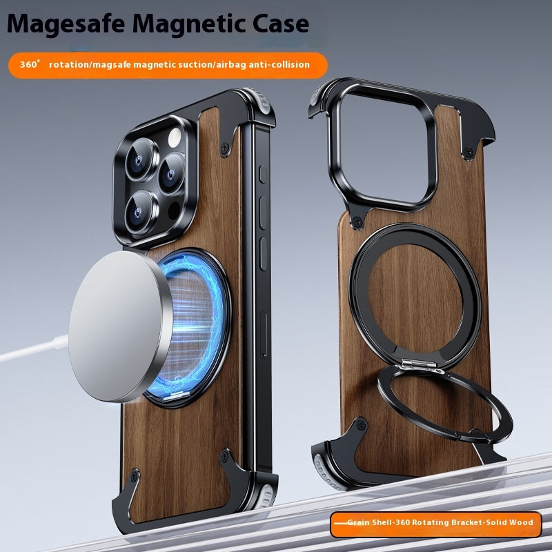 Phone Case Metal 360 Rotating Bracket Frameless Magnetic Suction