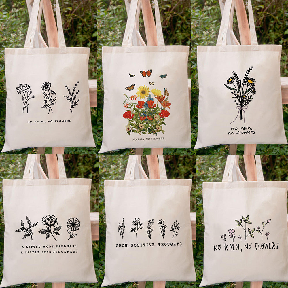 Sac en toile imprimée, Sac à bandoulière, Sac fourre-tout tendance pour étudiants, Sac de courses