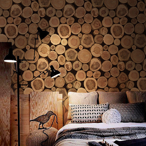 Wood Stump Thickened PVC Wallpaper