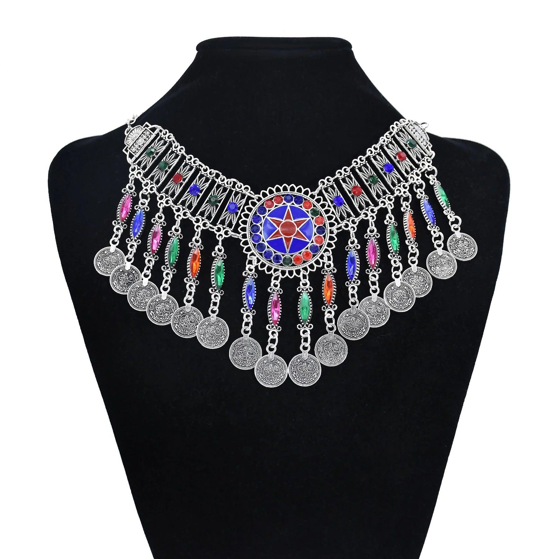 Women's Fashion Tassel Necklace Three-piece Suit