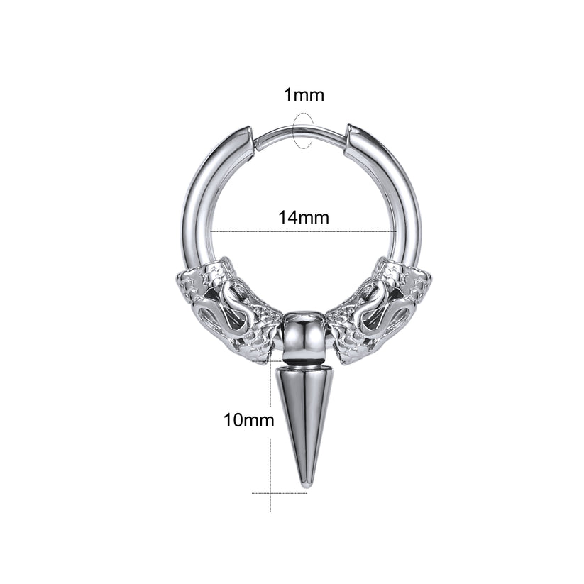Women's Stainless Steel Hip Hop Earrings