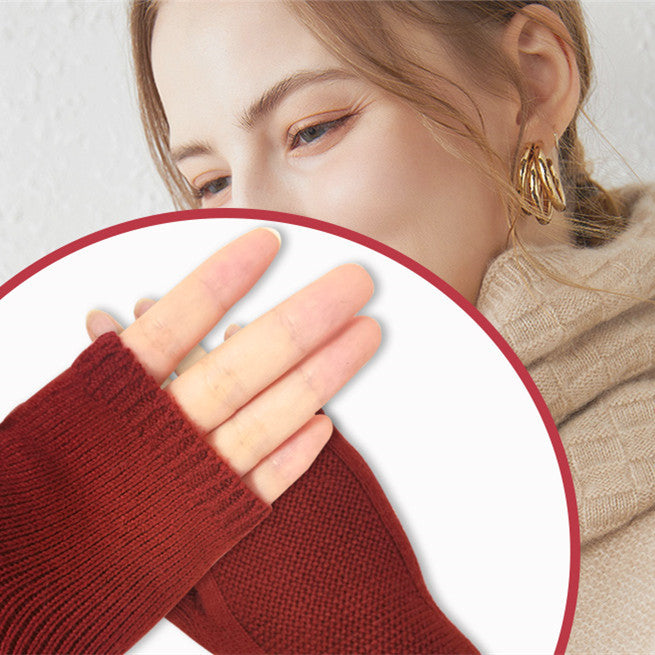 Gants Mi-Doigts en Laine et Cachemire Pour Hommes et Femmes