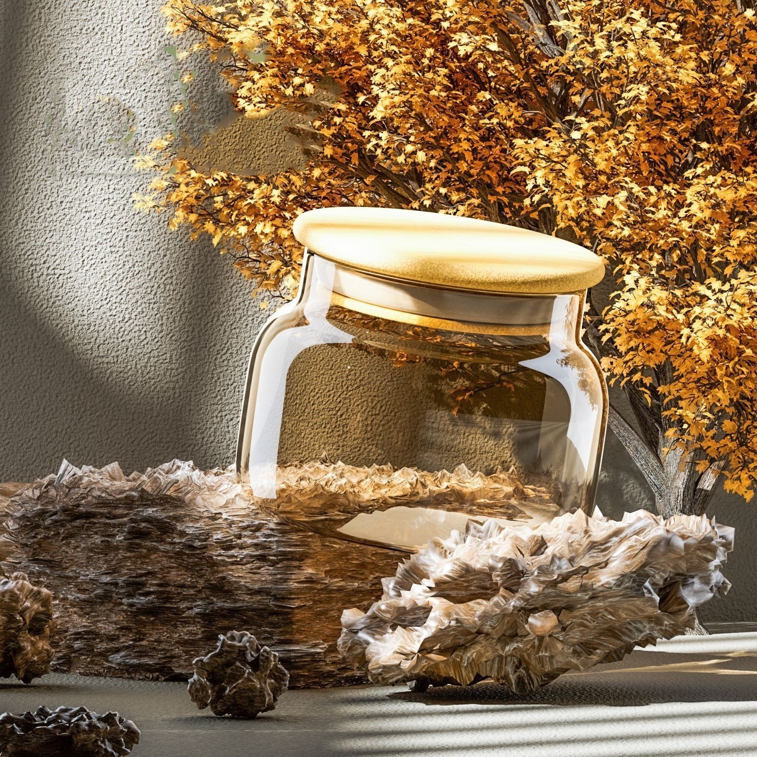 Bamboo Lid High Borosilicate Glass Heat-resistant Storage Jar