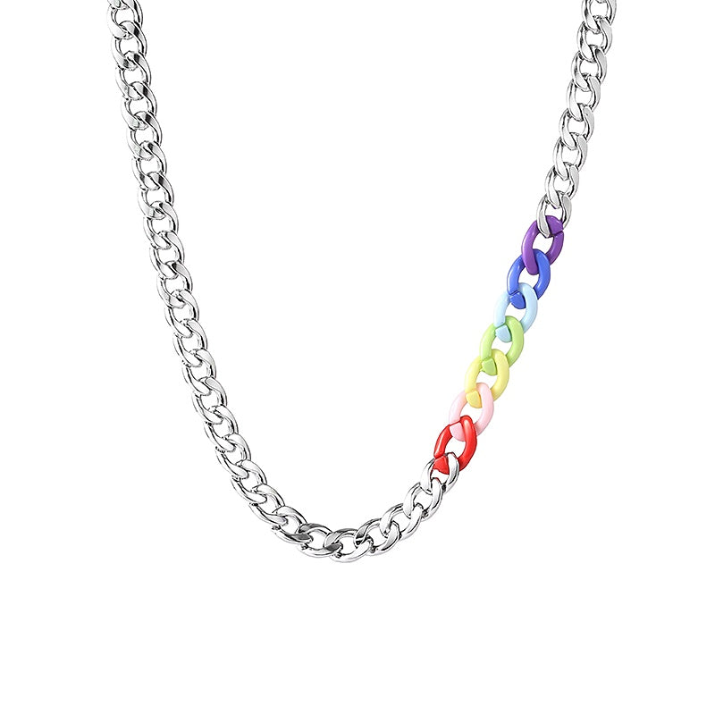Men's Rainbow High-quality Titanium Steel Necklace