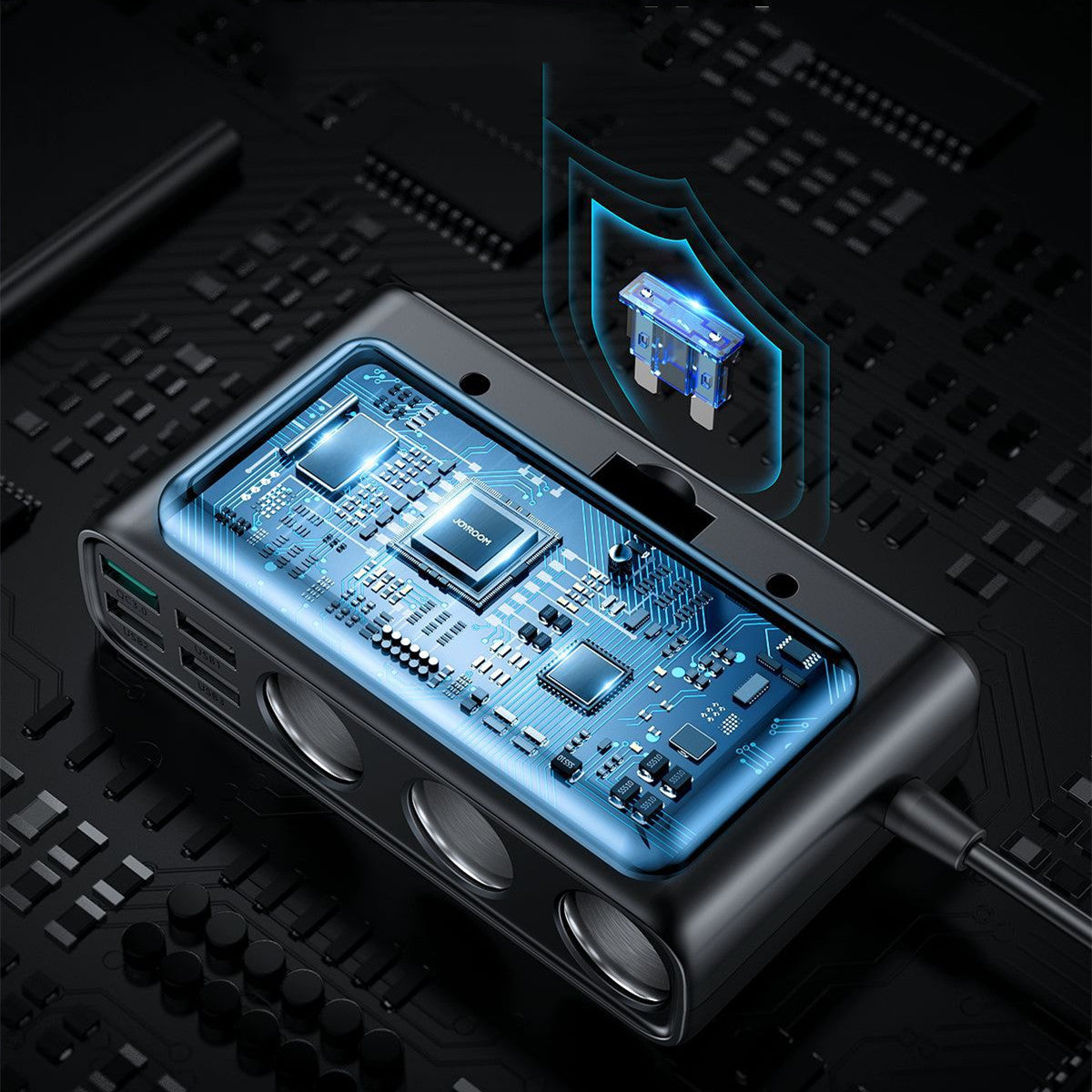 Digital Display 5USB High-power PD Car Charger