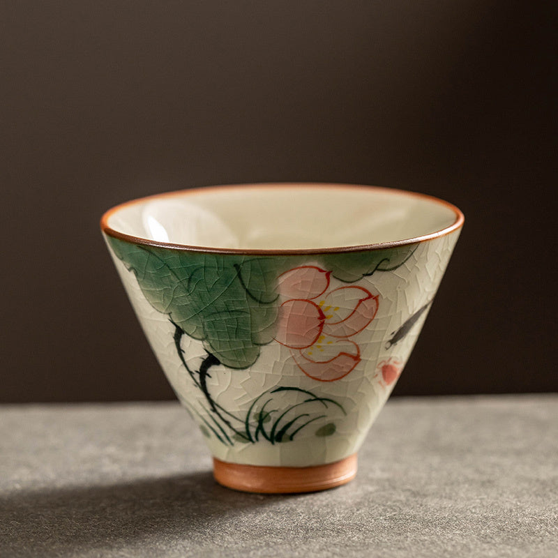 Hand Painted Tea Cup Porcelain Kung Fu Tea Set Teacup Suit