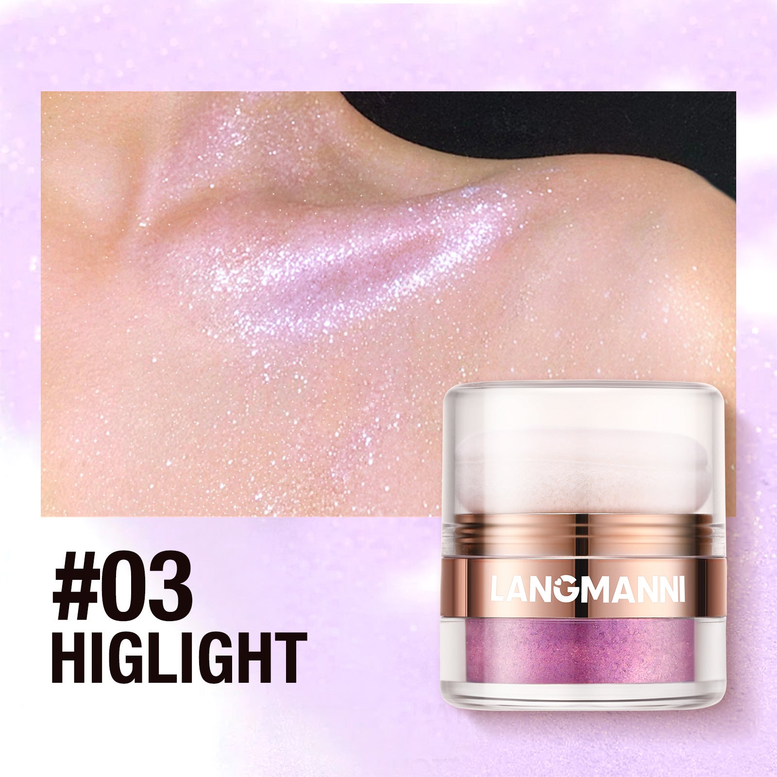 Highlight Face Powder Pat Face Body Blush Shading Powder