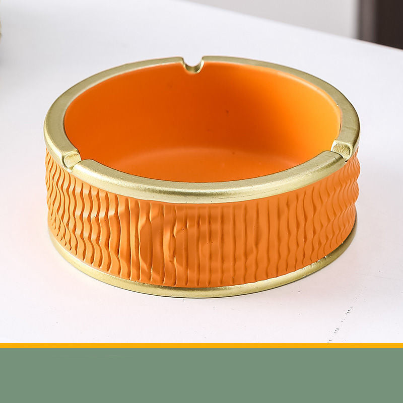 Fashion Creative Gold-painted Ceramic Ashtray Decoration Ornaments