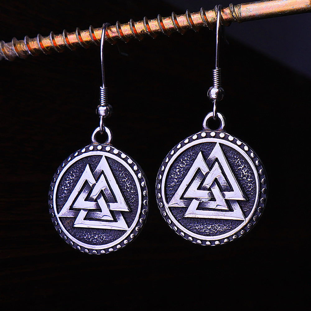 Triangle Rune Eardrops Men Women Fashion And Personalized Earrings