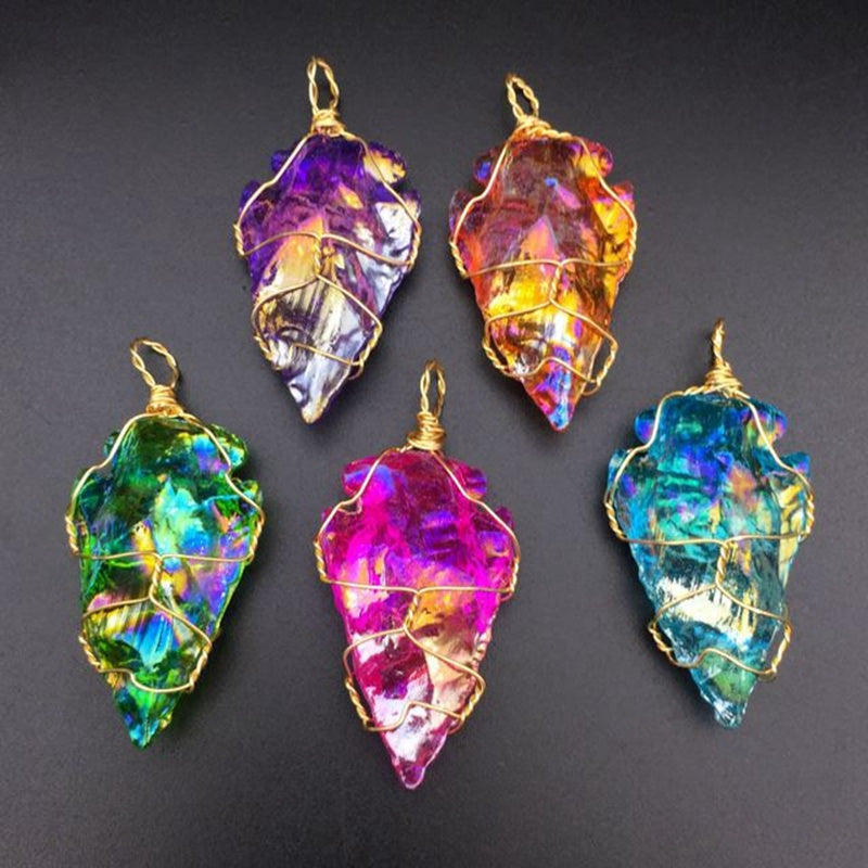 Natural Gemstones Freshly Baked Without Crystal Plating Colorful Rough Stone Pendant