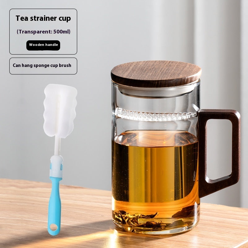 Strainer Tea Brewing Cup Tea Water Separation Teacup With Crescent Moon