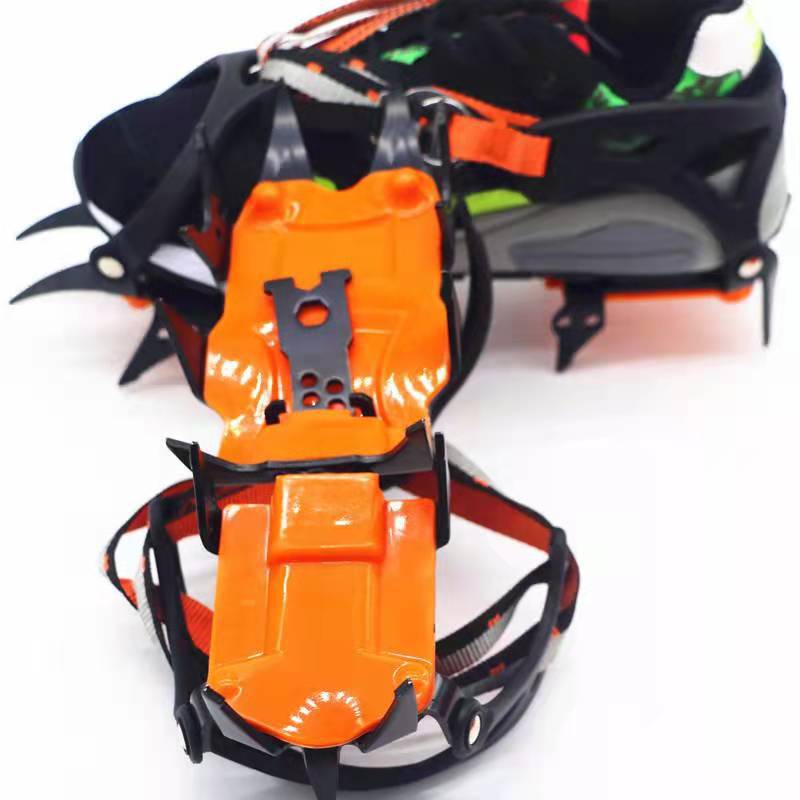 Outdoor Rock Climbing Mountaineering Non-slip Shoe Cover Binding Strap 12 Teeth Professional Crampons