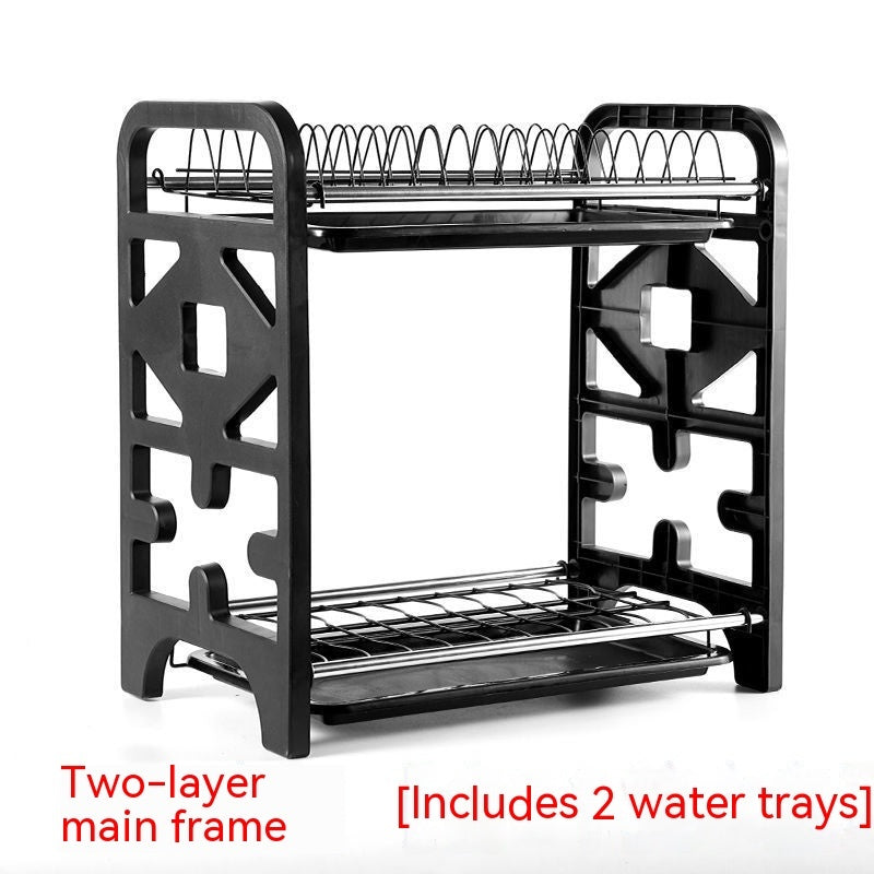 Égouttoir à vaisselle et rangement multifonctionnel pour cuisine, boîte de rangement pour couteaux, bols et baguettes, support pour assiettes