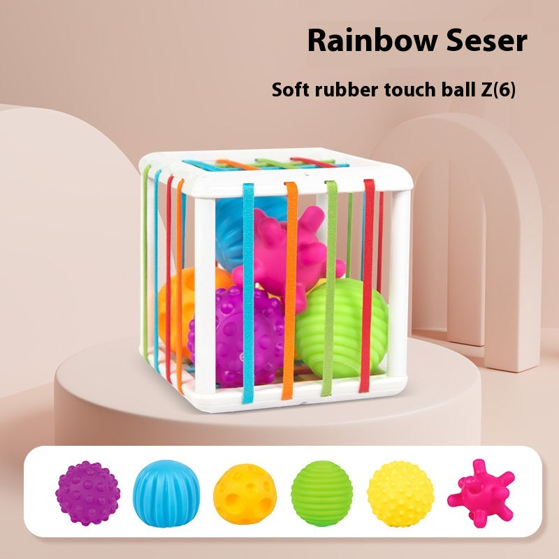 Jouets éducatifs pour bébé en forme d'arc-en-ciel Cecil pour le développement cognitif des couleurs