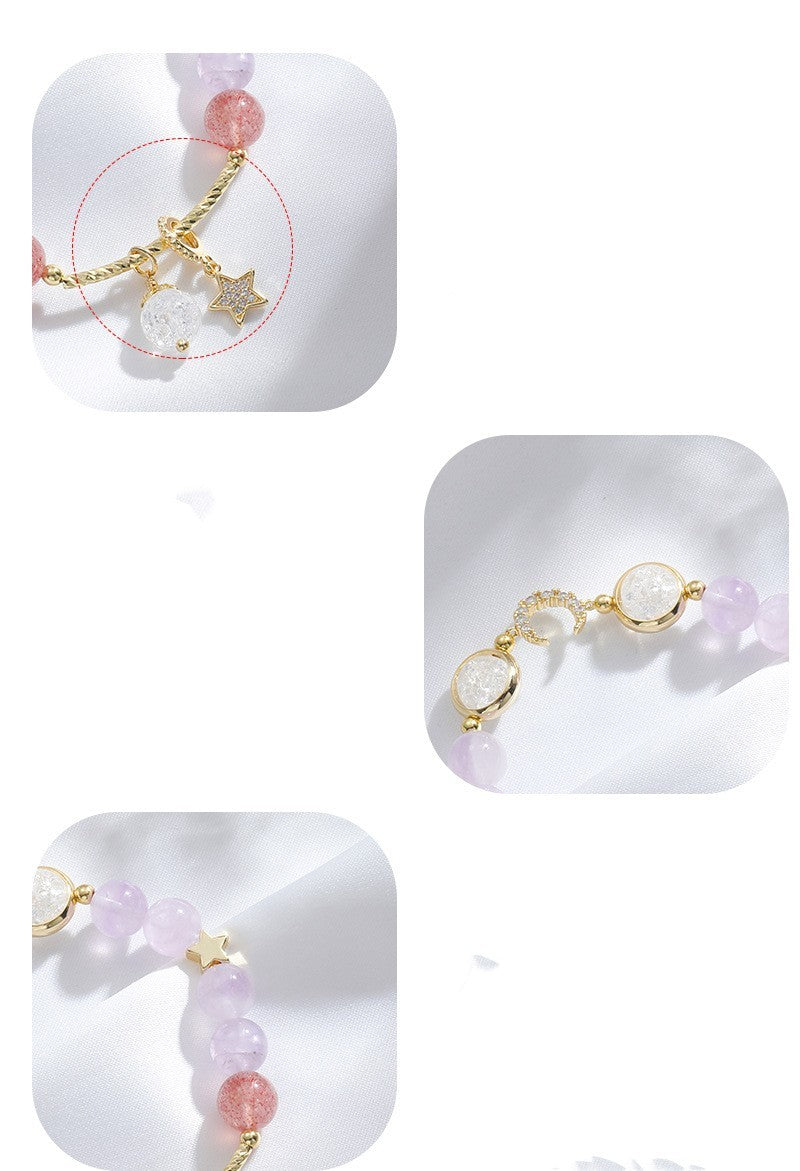 Bracelets en améthyste lavande pour femme