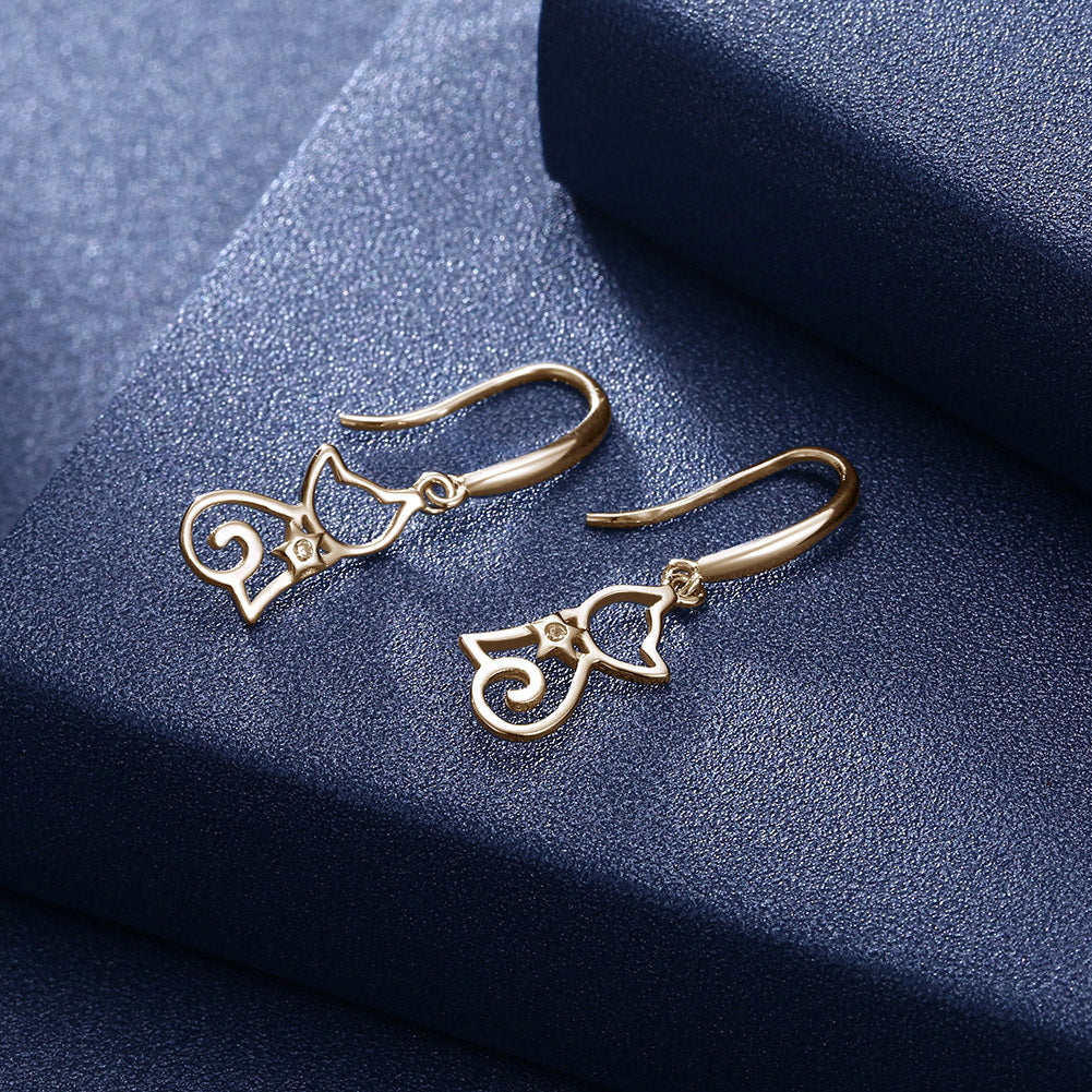 Sterling Silver Cat Zircon Earrings Earrings For Women