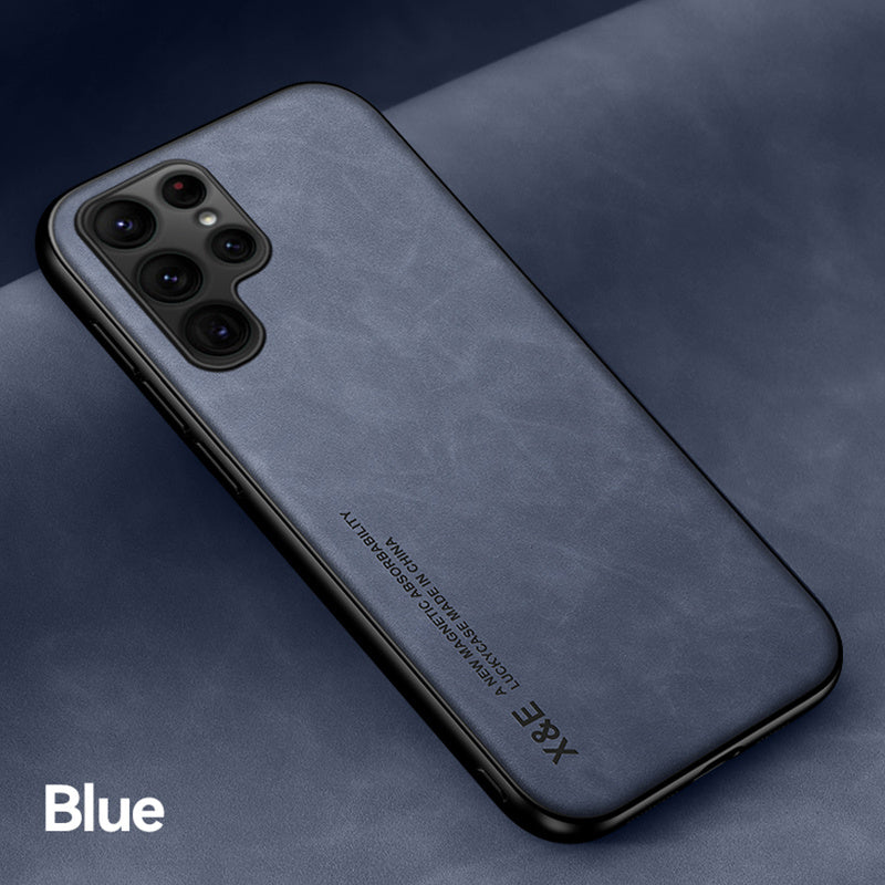 Skin Texture Car Magnetic Mobile Phone Case