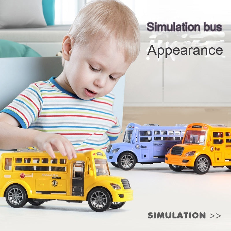 Children Boy Inertia Warrior Campus Bus Toy Car Model