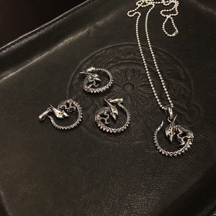 Mens Vintage Punk Hip-hop Necklace Pendant