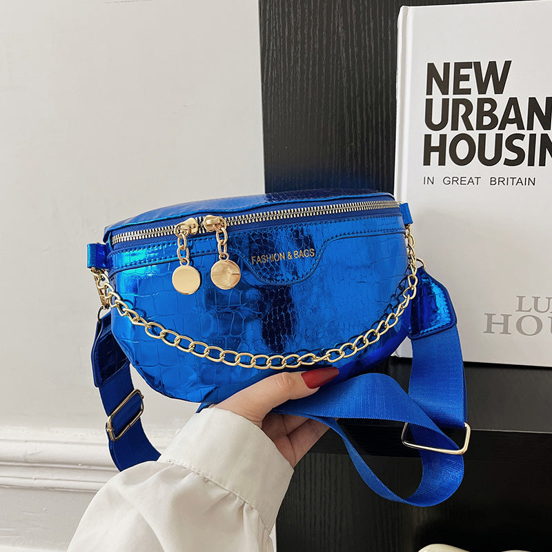 Shiny Chest Bag WesternWide Shoulder Strap Shoulder Bag