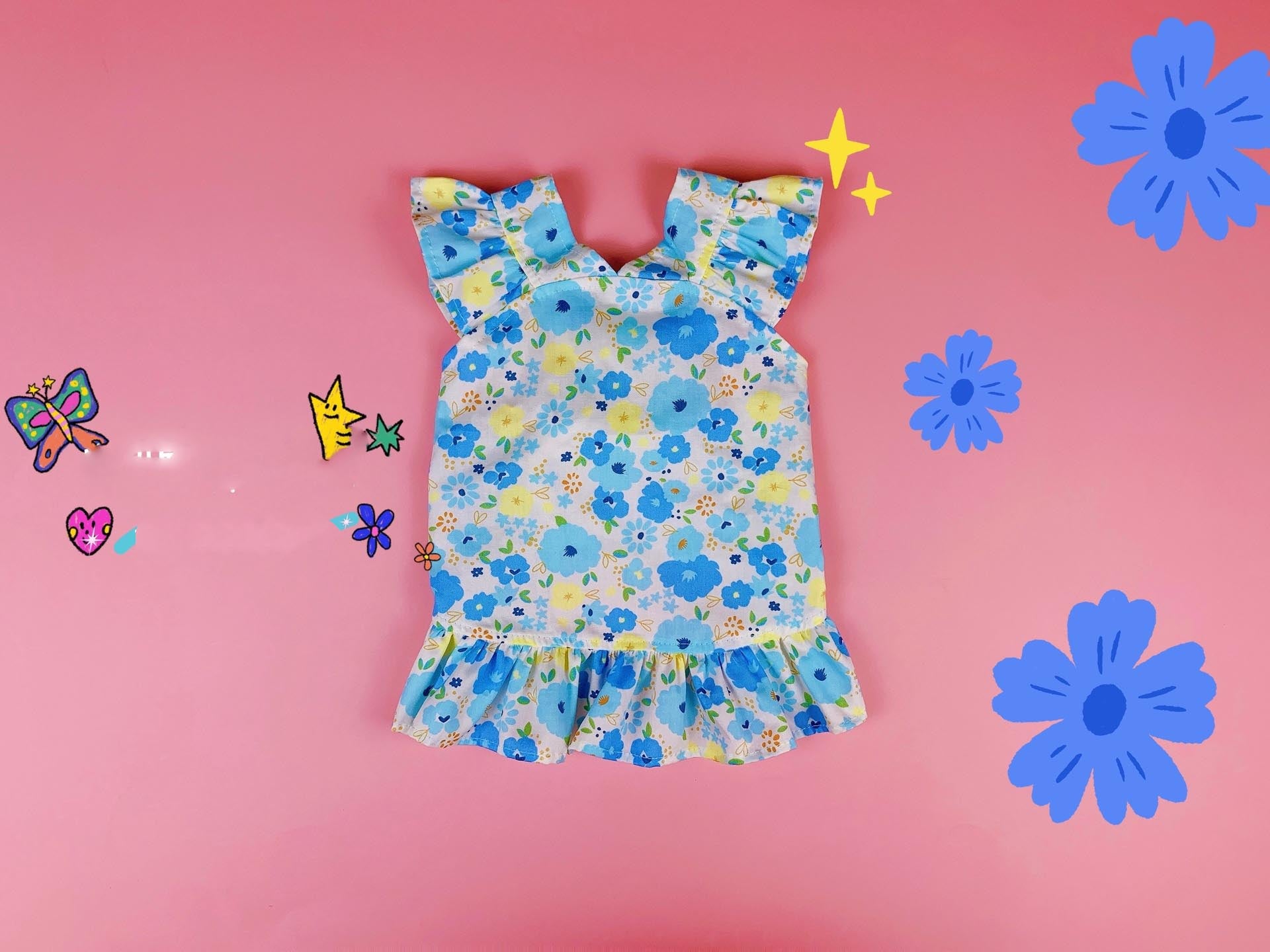 Fashion Simple Pet Floral Flower Skirt