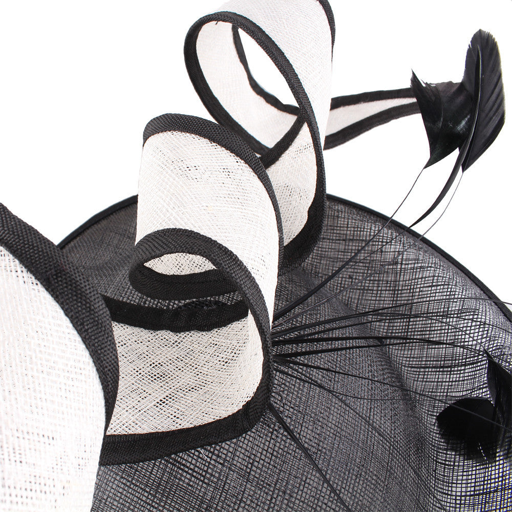 Mesh Bridal Hair Accessories Banquet Party Performance Black And White Top Hat