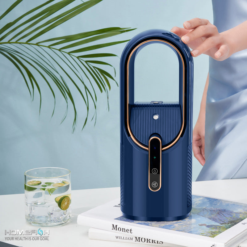 HOMEFISH F6 Small Fan Desktop Spray Desktop Mini Humidification Refrigeration Portable USB Charging Household Leafless Fan