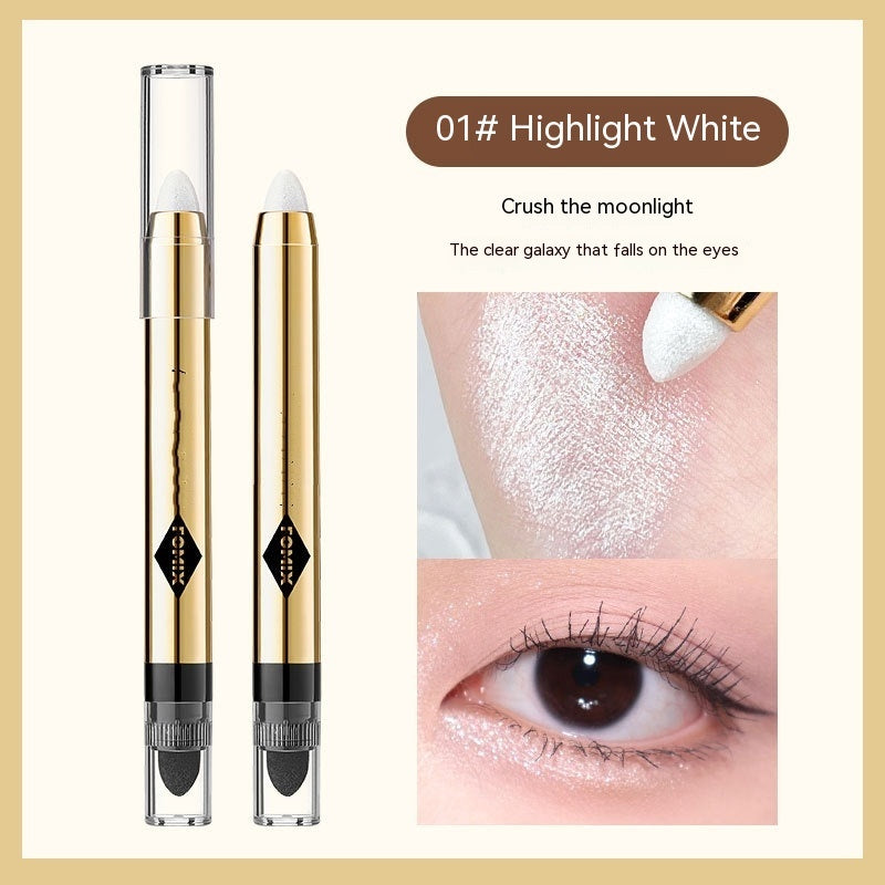 Magic Color Shining Highlight Eyeliner Pen Pearlescent Thin And Glittering Repair And Brightening Double-headed Smudger One-touch Molding