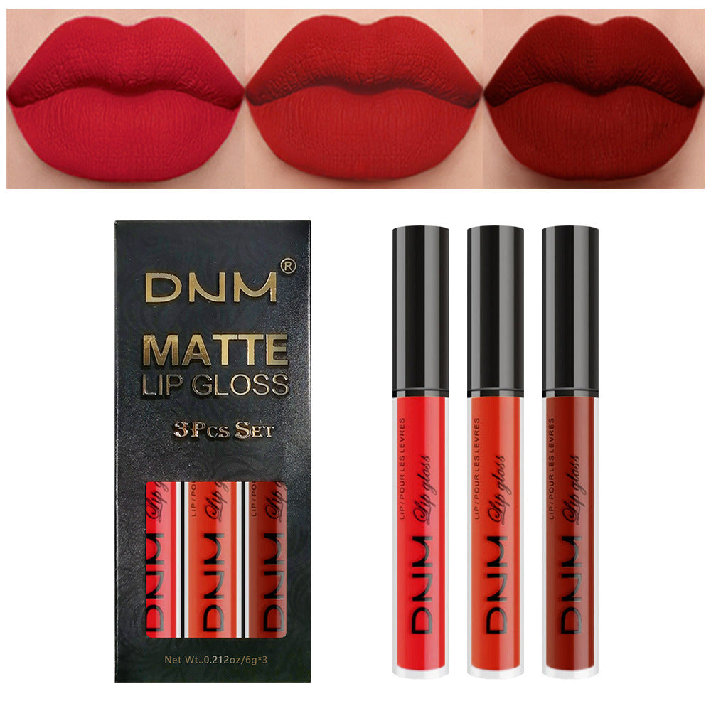 Matte Finish Velvet No Stain On Cup 3 PCs Suit Lip Gloss Liquid Lipstick