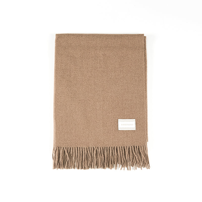 Solid Color Fringed Long Scarf Multi Color Skin Friendly Warmth