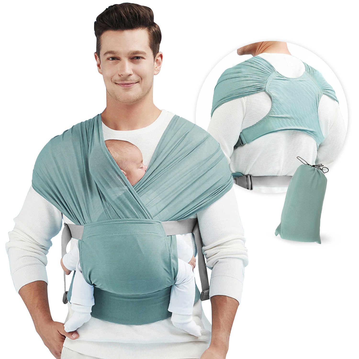 Newborn Hugging Baby Sling With Light Hands To Coax Sleep