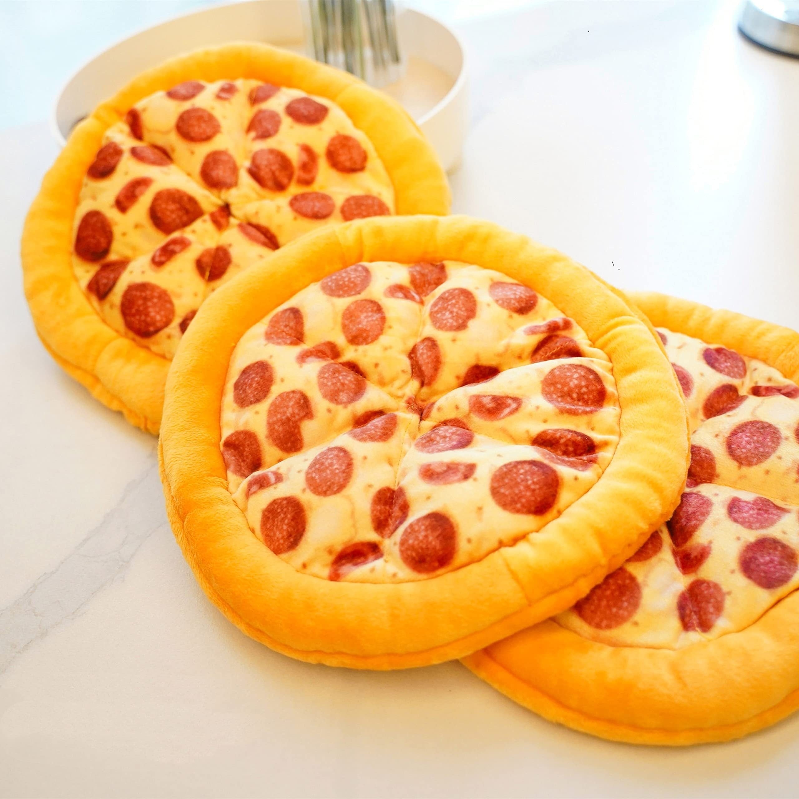 Pet Teddy Toy Pizza Grinding Teeth Squeaky Durable Dog Chewing Toy Interactive Supplies