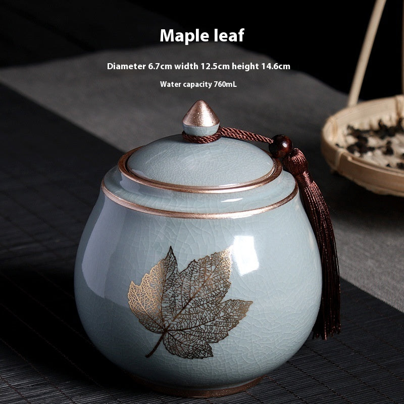 Ge Kiln Tea Jar Relief Sealed Tank Medium Tea Package Box