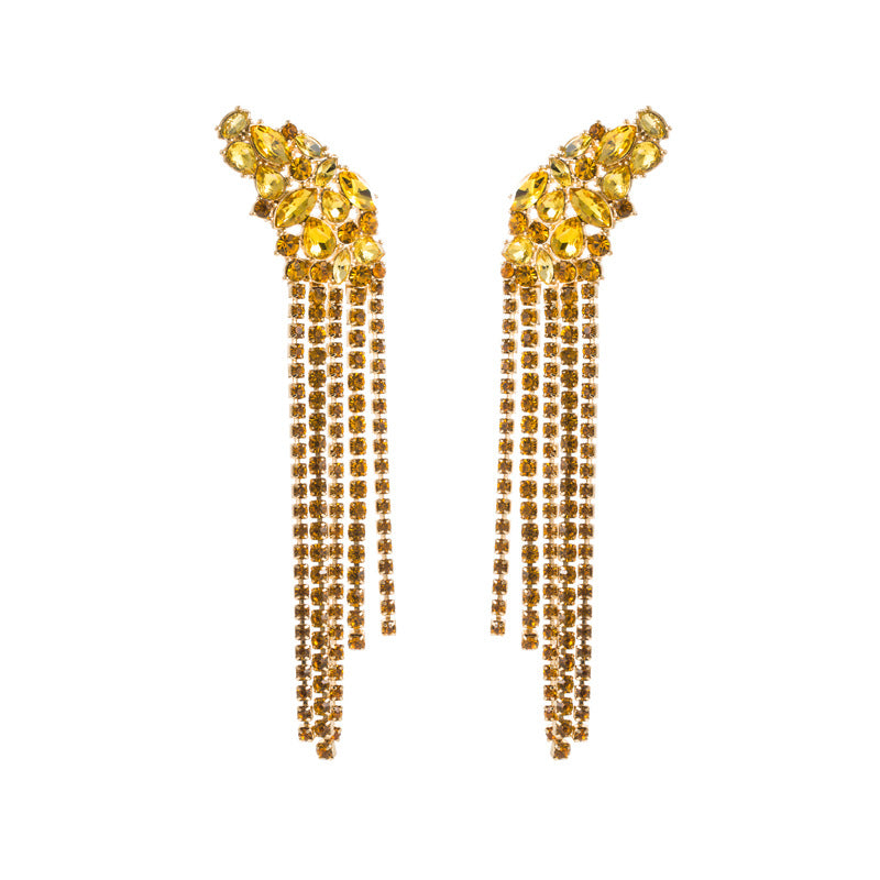 European And American Ins Earrings Exaggerated Long Alloy