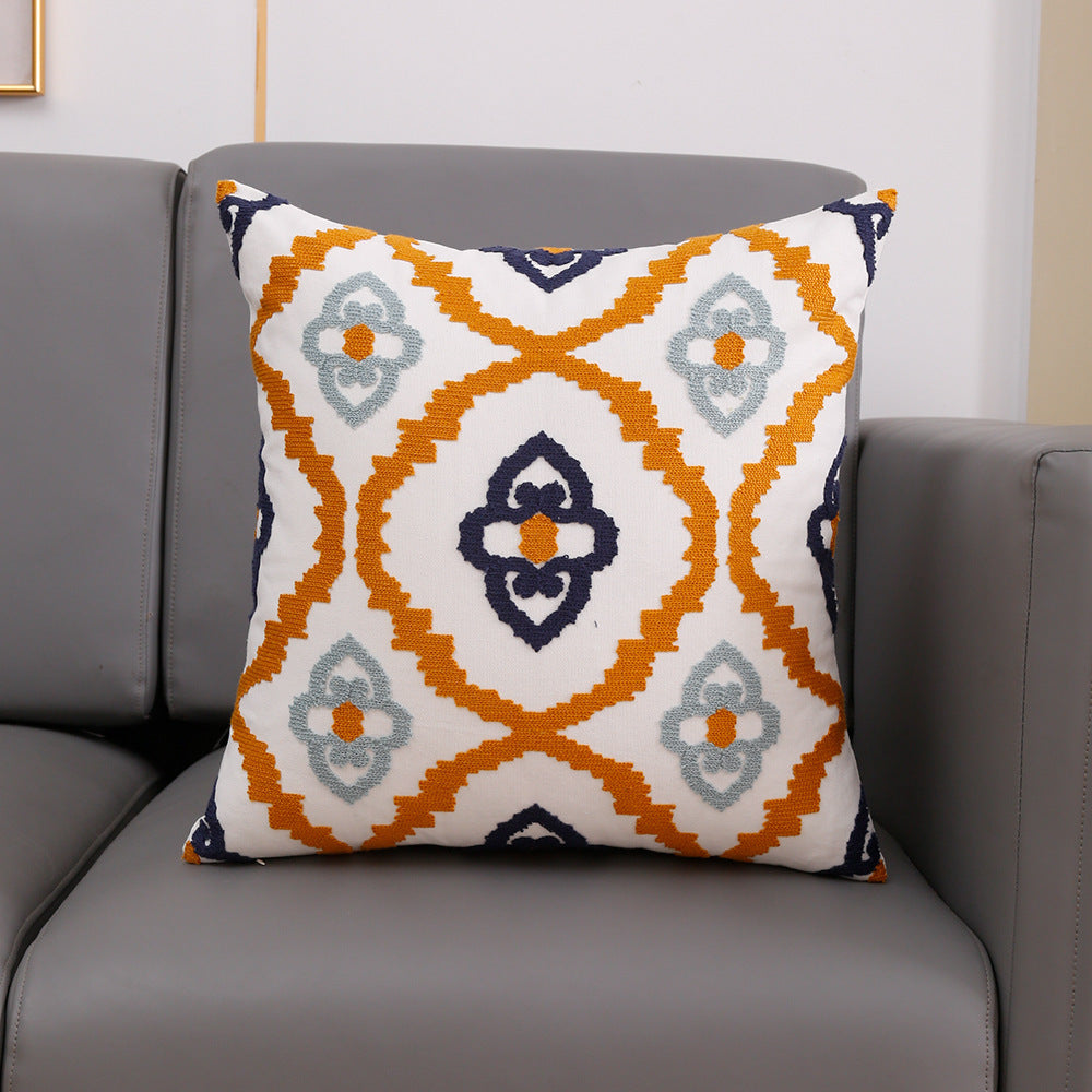 Towel Embroidery Words Pillow Cover Sofa Waist Rest