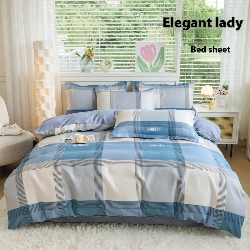 Four Seasons Woolen Cotton Four-piece Quilt Cover Bed Sheet Dormitory Set
