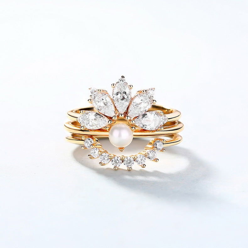 Palace Style Crown Ring Female Hand Jewelry