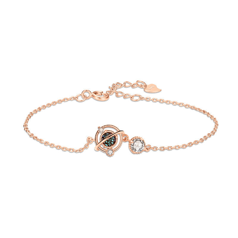 Silver-plated fantasy planet necklace