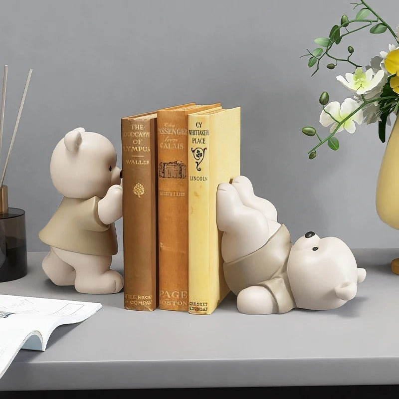 Healing Bear Bookend Ornaments Office Desk Surface Panel Decorations