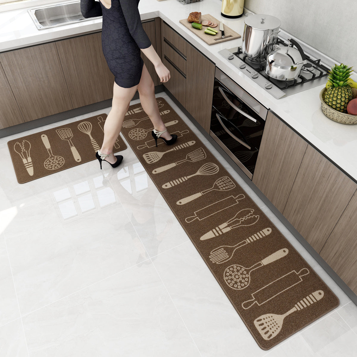 Long Strip Water Absorbent And Oil Proof Carpet Machine Washable Kitchen Floor Mat