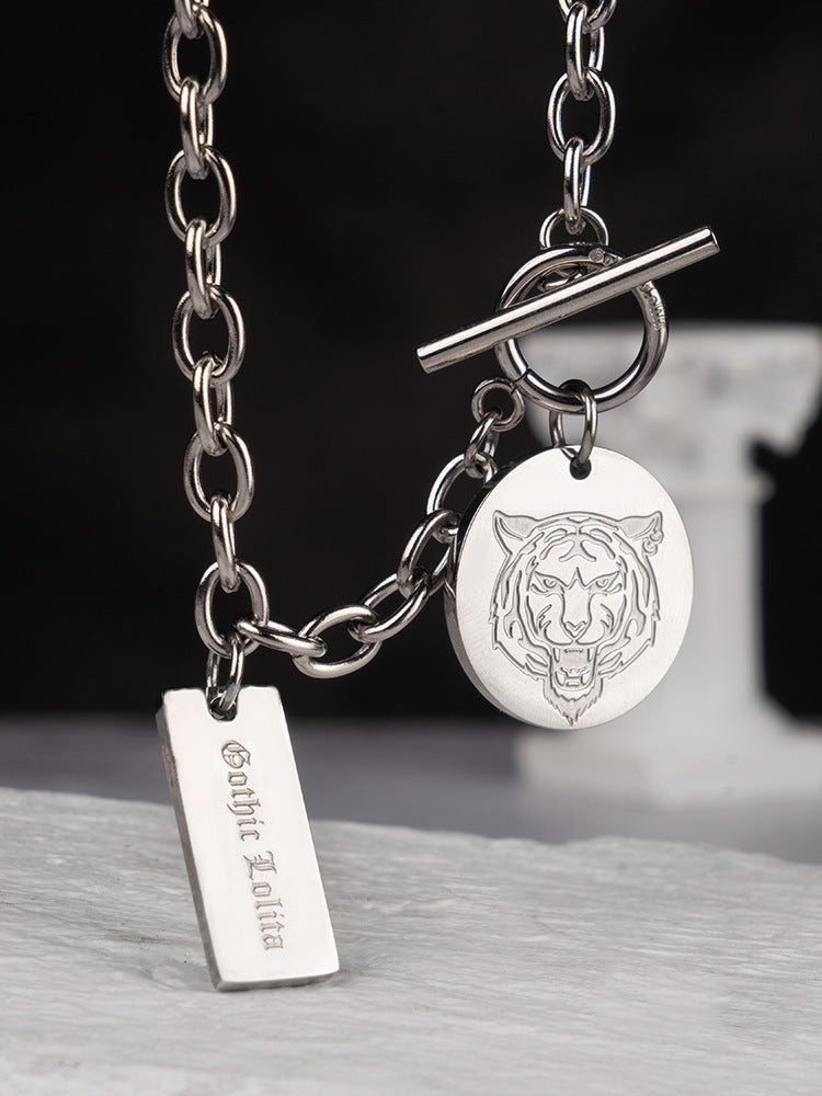 Year Of The Tiger Zodiac Hip Hop Simple Sweater Necklace
