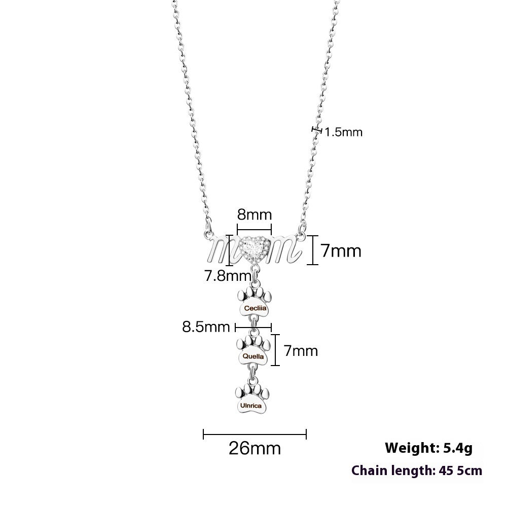 Mom Heart Diamond Necklace Mother's Day