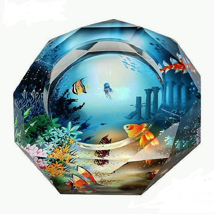 European Style Ashtray Creative Personality Crystal Glass Large