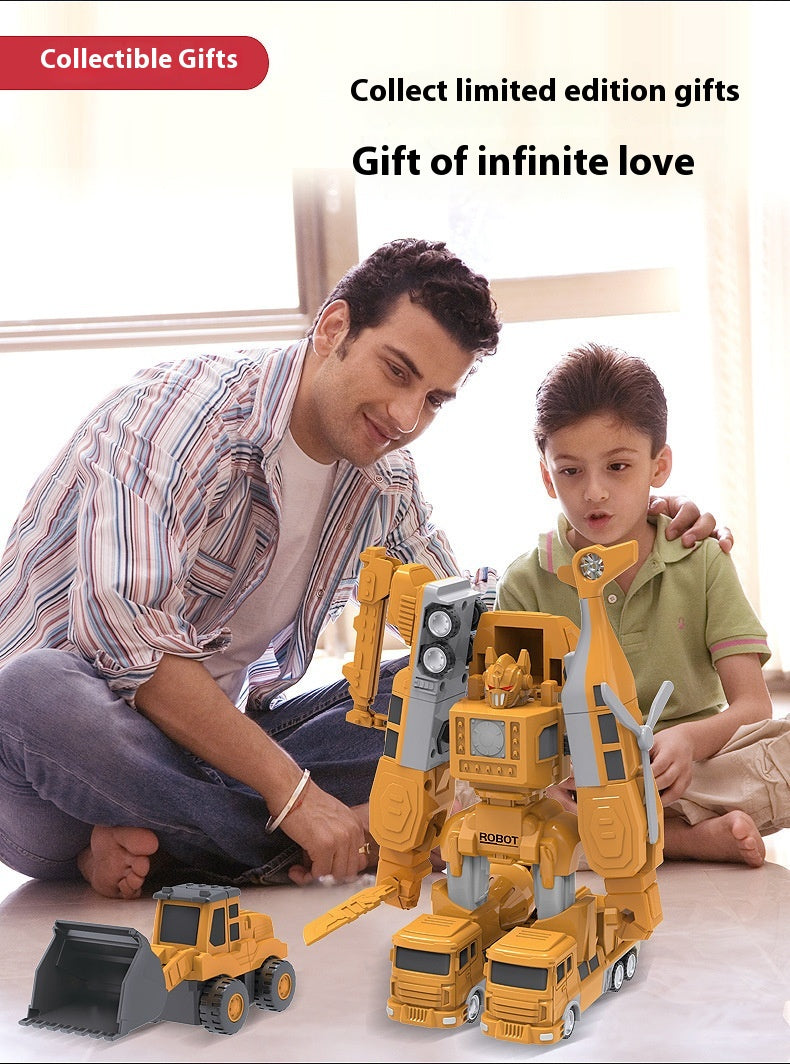 Children's Magnetic Deformation Engineering Vehicle Magnetic Toy