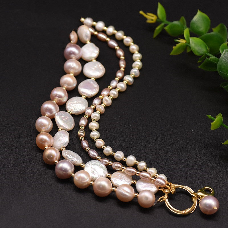 Natural Baroque Freshwater Pearl Multilayer Bracelet