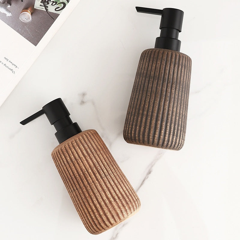 Retro Creative Ceramic Vertical Pattern Lotion Bottle